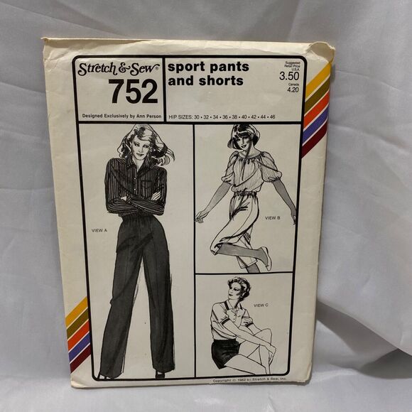 1982 Stretch and Sew Sport Pants And Shorts Design Patterns by Ann Person - Picture 2 of 9